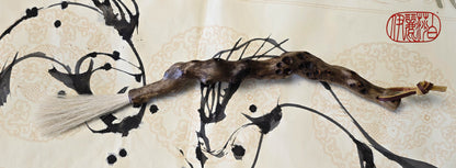 Handmade Driftwood White Horsehair Sumi-e Brush Paintbrushes Elizabeth Schowachert Art