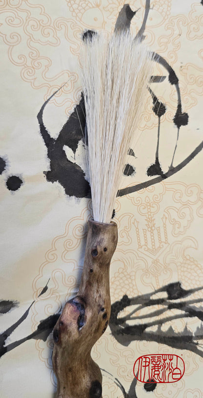 Handmade Driftwood White Horsehair Sumi-e Brush Paintbrushes Elizabeth Schowachert Art