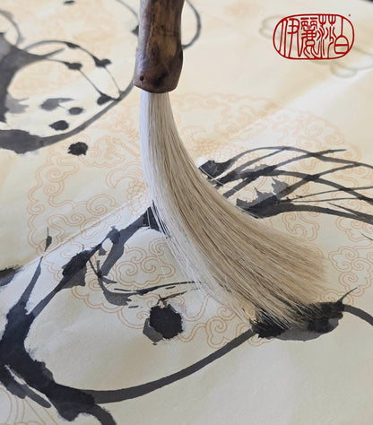 Handmade Driftwood White Horsehair Sumi-e Brush Paintbrushes Elizabeth Schowachert Art