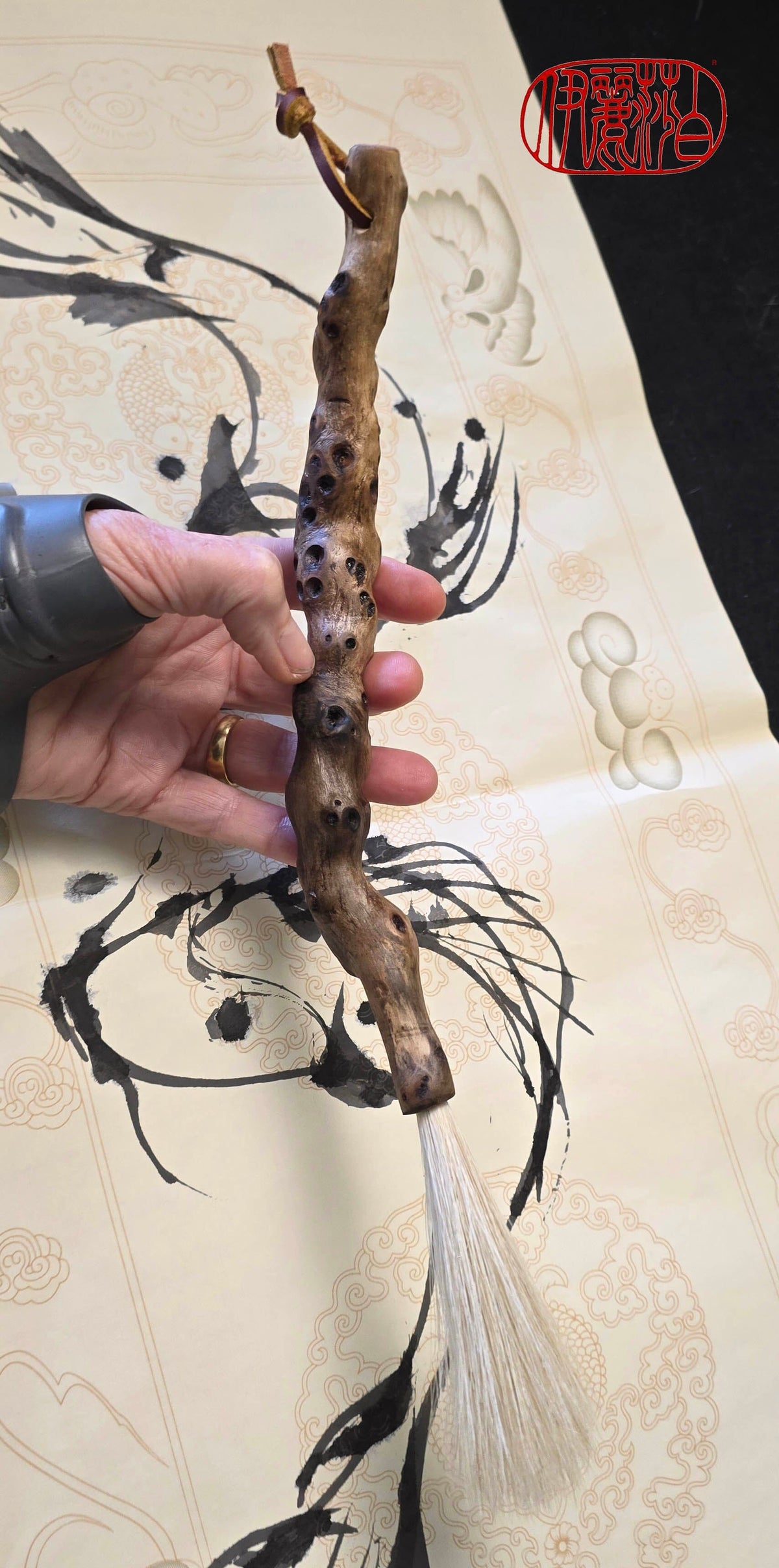 Handmade Driftwood White Horsehair Sumi-e Brush Paintbrushes Elizabeth Schowachert Art