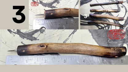 Handmade Pointed Stylus – Driftwood and Black Bamboo Sgraffito and Incising Tool Elizabeth Schowachert Art