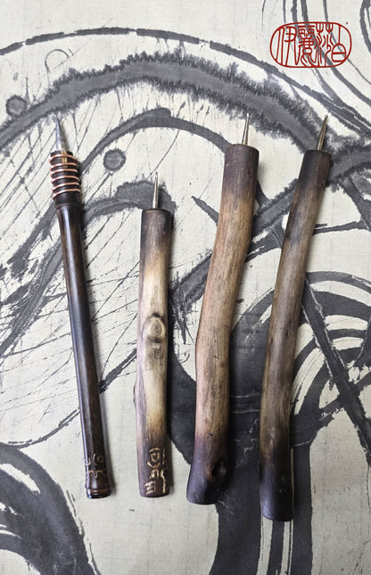 Handmade Pointed Stylus – Driftwood and Black Bamboo Sgraffito and Incising Tool Elizabeth Schowachert Art
