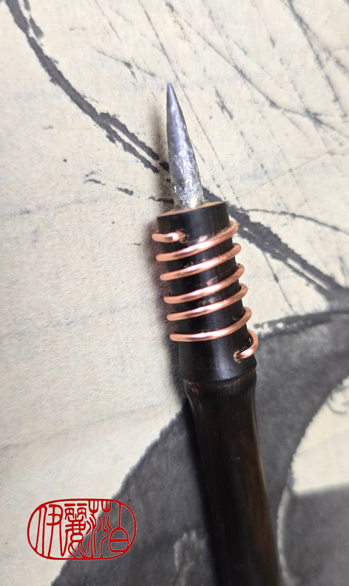 Handmade Pointed Stylus – Driftwood and Black Bamboo Sgraffito and Incising Tool Elizabeth Schowachert Art