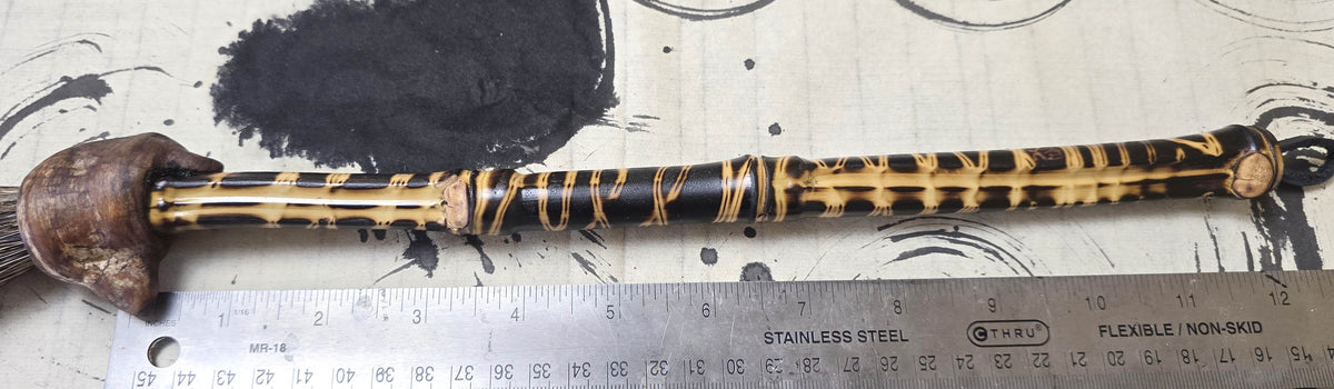 Handmade Sumi-e Brush with Natural Bristle and Burned Bamboo Handle Paintbrush Elizabeth Schowachert Art