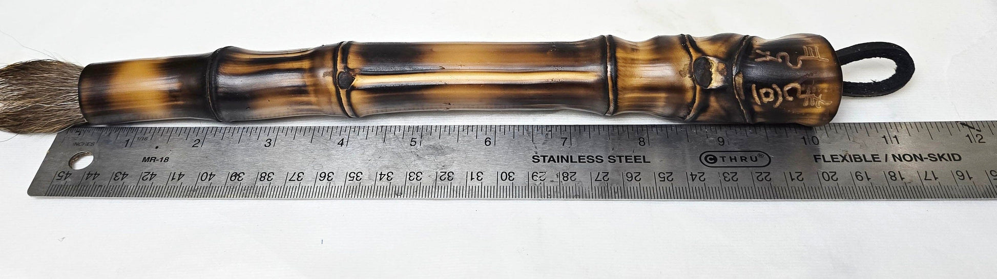 Handmade Sumi-Style Brush – Deer Tail with Fine Point &amp; Burnished Bamboo Handle Paintbrush Elizabeth Schowachert Art