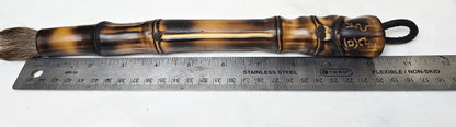 Handmade Sumi-Style Brush – Deer Tail with Fine Point &amp; Burnished Bamboo Handle Paintbrush Elizabeth Schowachert Art