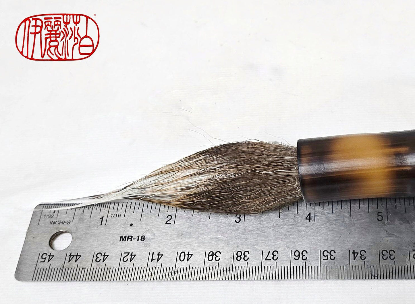 Handmade Sumi-Style Brush – Deer Tail with Fine Point &amp; Burnished Bamboo Handle Paintbrush Elizabeth Schowachert Art