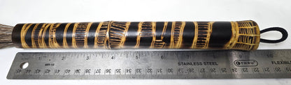 Handmade Sumi-Style Brush - Mixed Horsehair with Burned and Engraved Bamboo Handle Paintbrush Elizabeth Schowachert Art