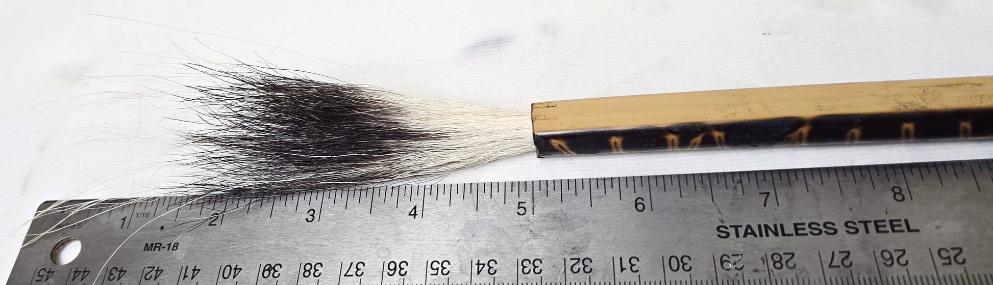 Handmade Sumi-Style Brush – Skunk Hair with Extended Fine Line Core and Bamboo Handle Paintbrush Elizabeth Schowachert Art