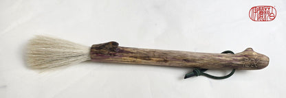 Handmade Sumi-Style Brush – White Horsehair with Birch Driftwood Handle Paintbrush Elizabeth Schowachert Art