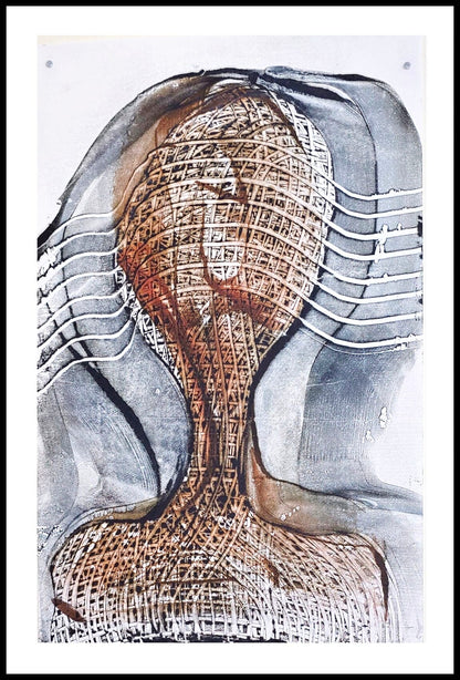 Held Form – Original Encaustic Monotype on Handmade Asian Paper Artwork Elizabeth Schowachert Art