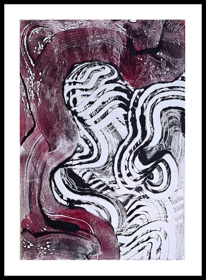 Held in Motion – Original Encaustic Monotype on Handmade Asian Paper Artwork Elizabeth Schowachert Art