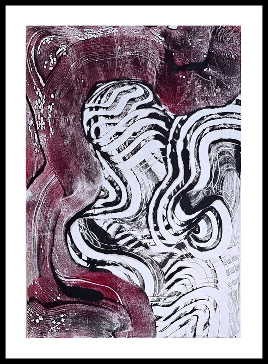 Held in Motion – Original Encaustic Monotype on Handmade Asian Paper Artwork Elizabeth Schowachert Art