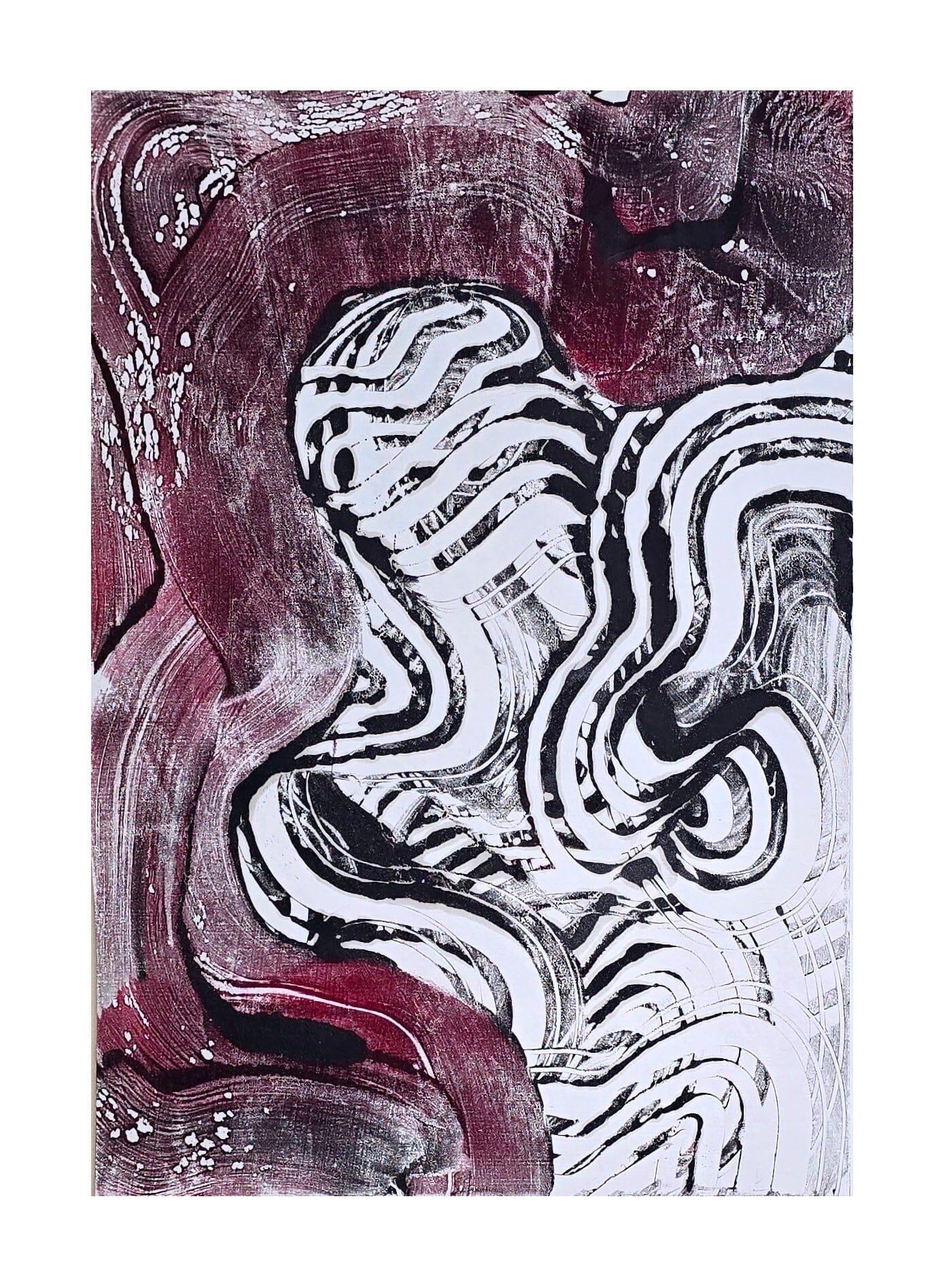 Held in Motion – Original Encaustic Monotype on Handmade Asian Paper Artwork Elizabeth Schowachert Art
