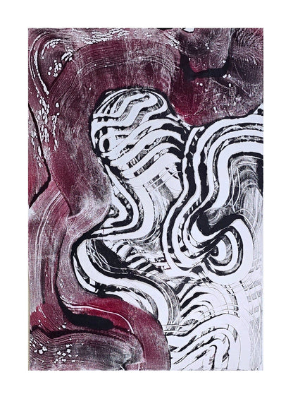Held in Motion – Original Encaustic Monotype on Handmade Asian Paper Artwork Elizabeth Schowachert Art