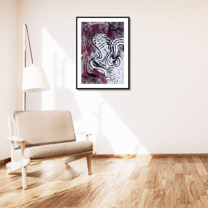 Held in Motion – Original Encaustic Monotype on Handmade Asian Paper Artwork Elizabeth Schowachert Art
