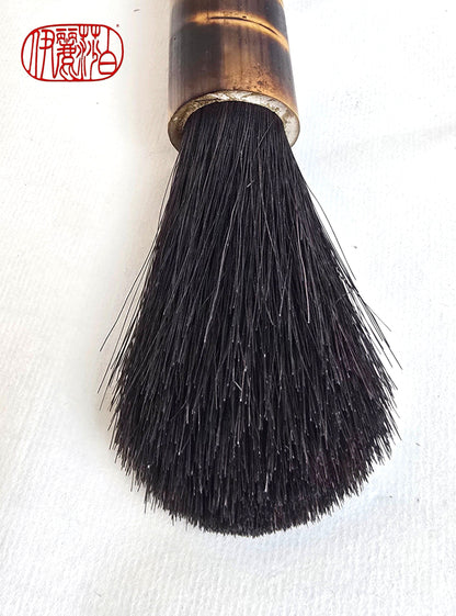 Horsehair Mark-Making Brush — Burned Bamboo Handle Paintbrush Elizabeth Schowachert Art