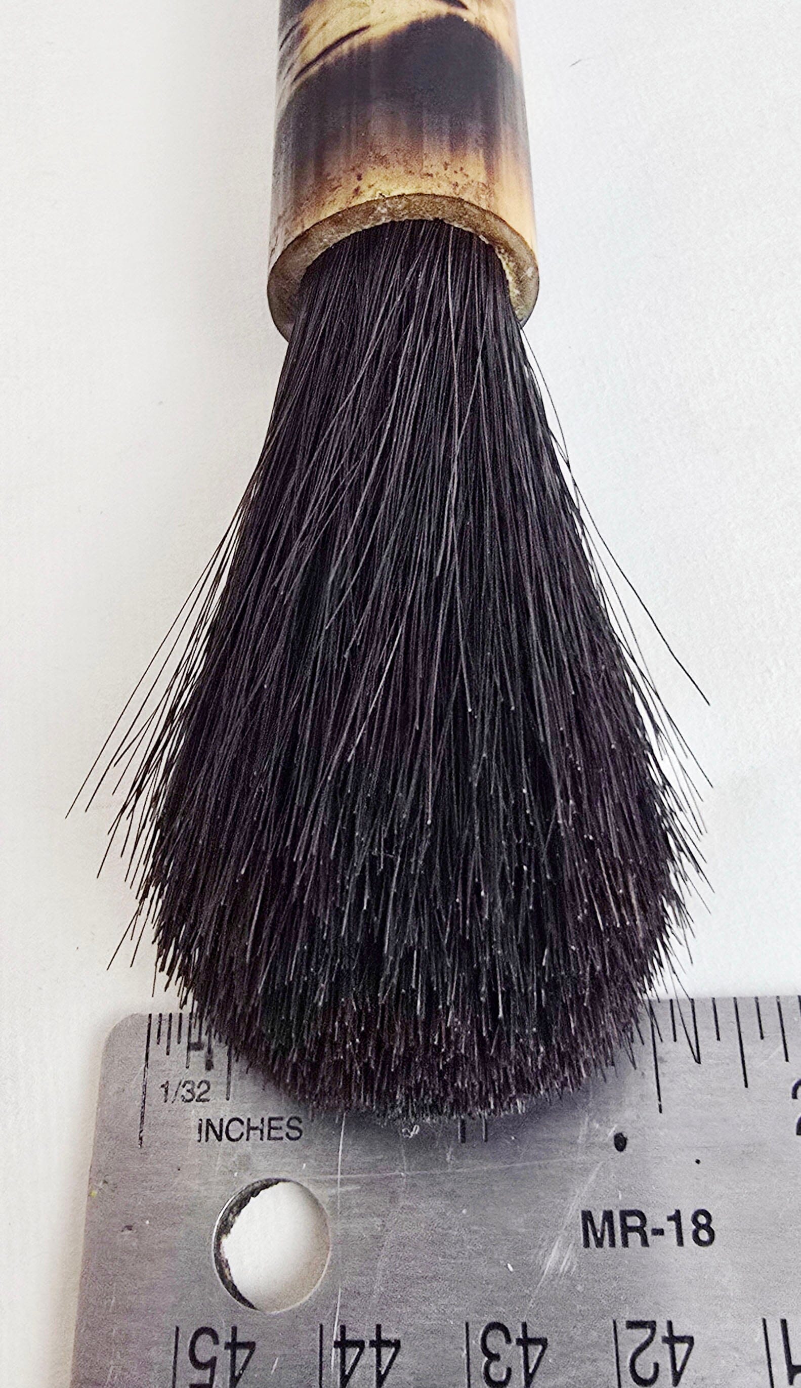 Horsehair Mark-Making Brush — Burned Bamboo Handle Paintbrush Elizabeth Schowachert Art