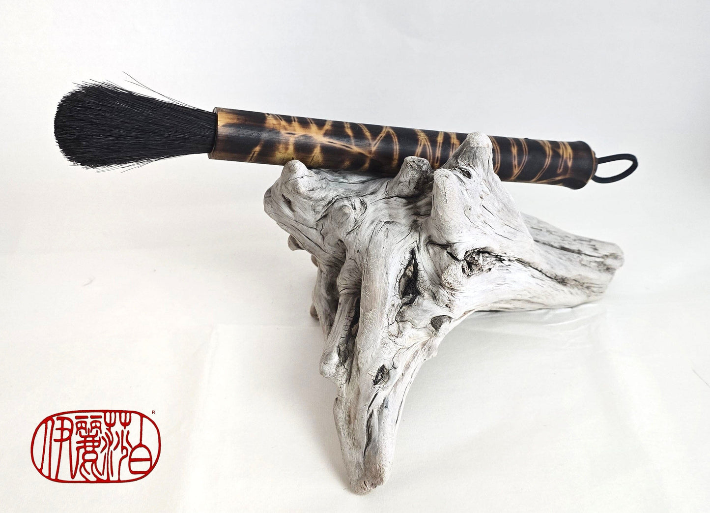 Horsehair Mark-Making Brush — Burned Bamboo Handle Paintbrush Elizabeth Schowachert Art