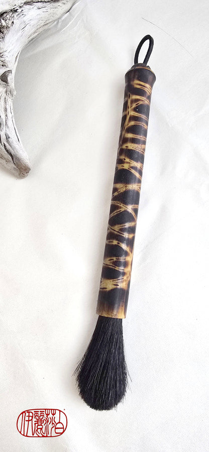 Horsehair Mark-Making Brush — Burned Bamboo Handle Paintbrush Elizabeth Schowachert Art