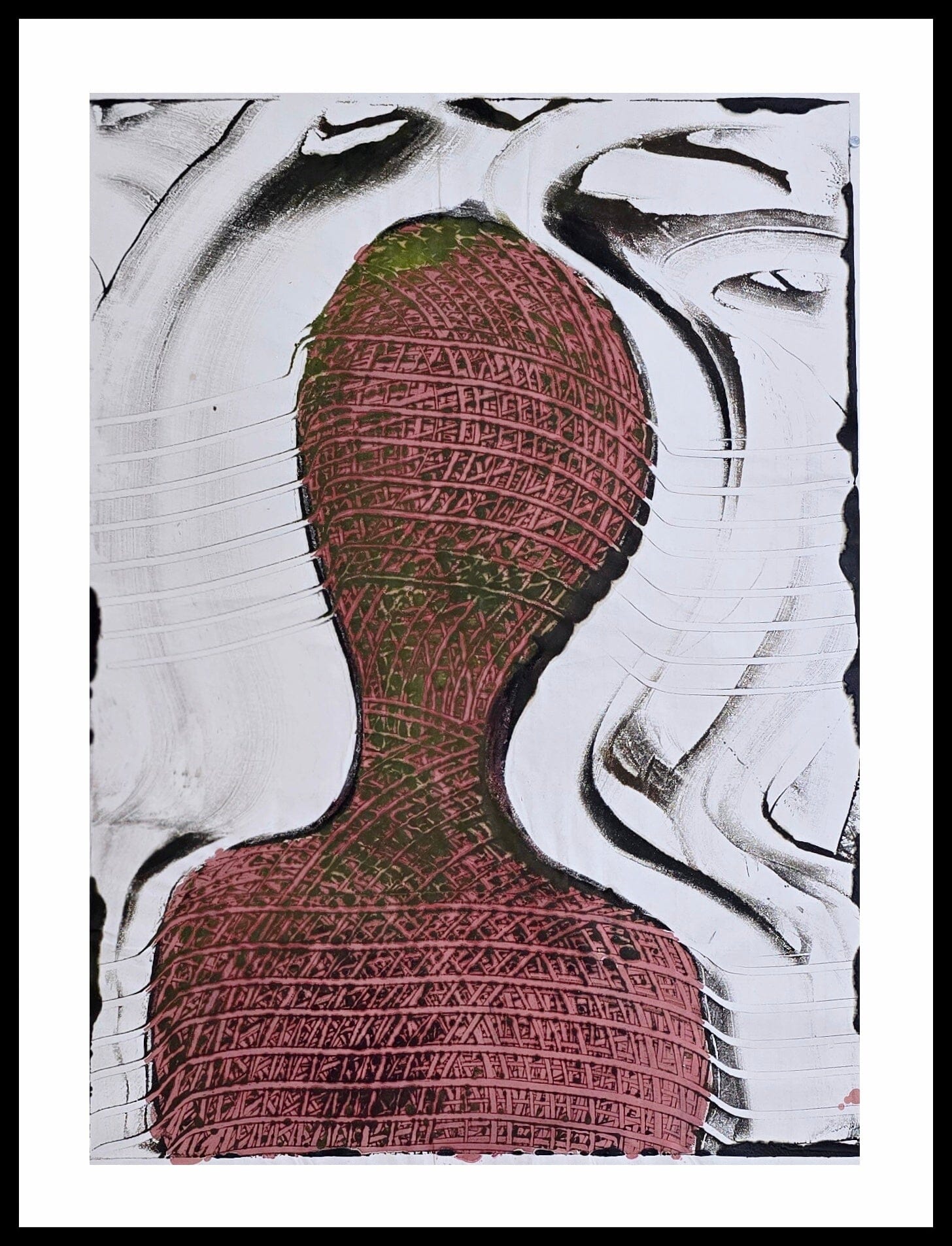 Internal Weave – Original Encaustic Monotype on Handmade Asian Paper Artwork Elizabeth Schowachert Art