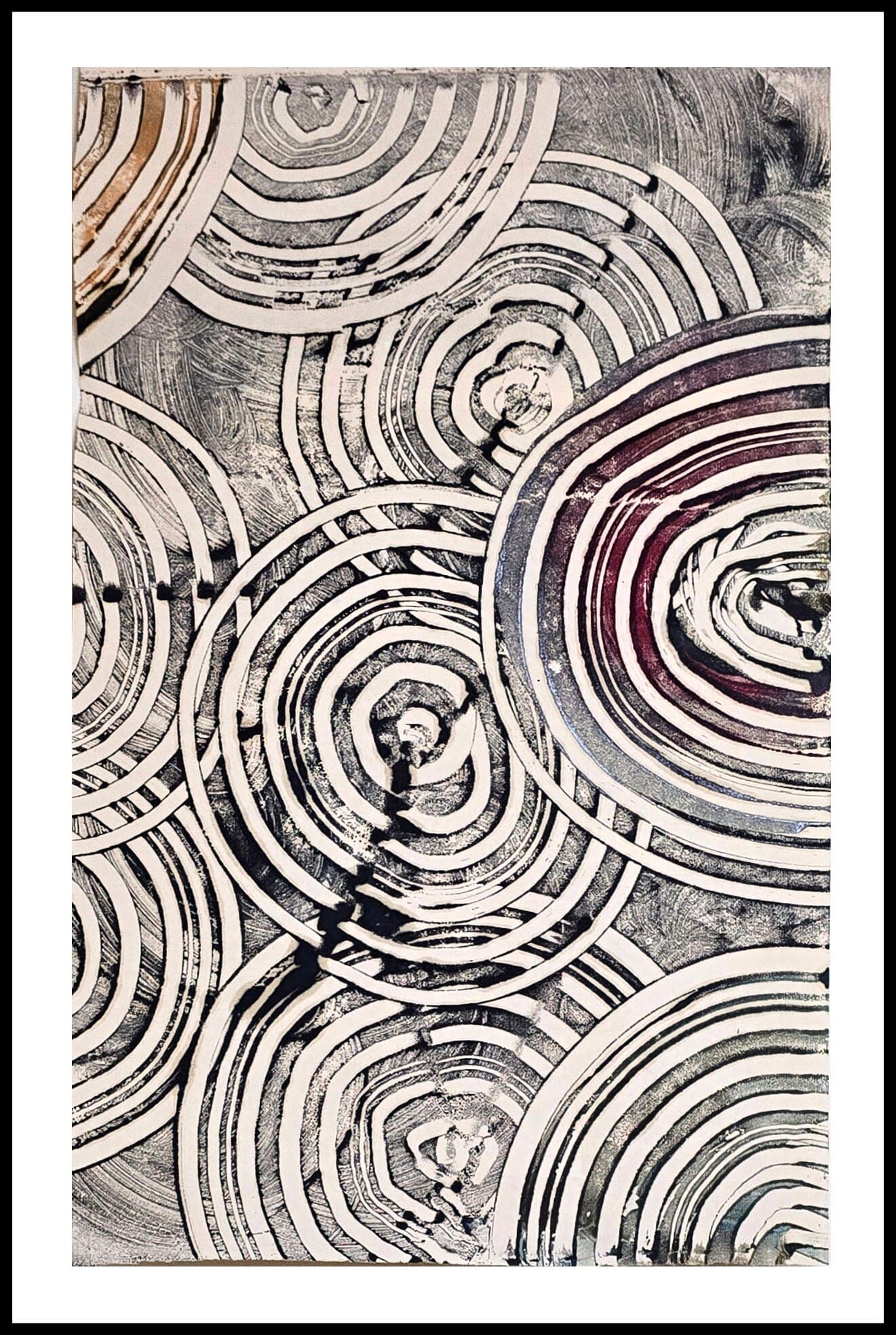 Intervals — Encaustic Monotype on Handmade Bamboo Paper Artwork Elizabeth Schowachert Art