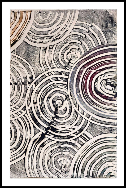 Intervals — Encaustic Monotype on Handmade Bamboo Paper Artwork Elizabeth Schowachert Art