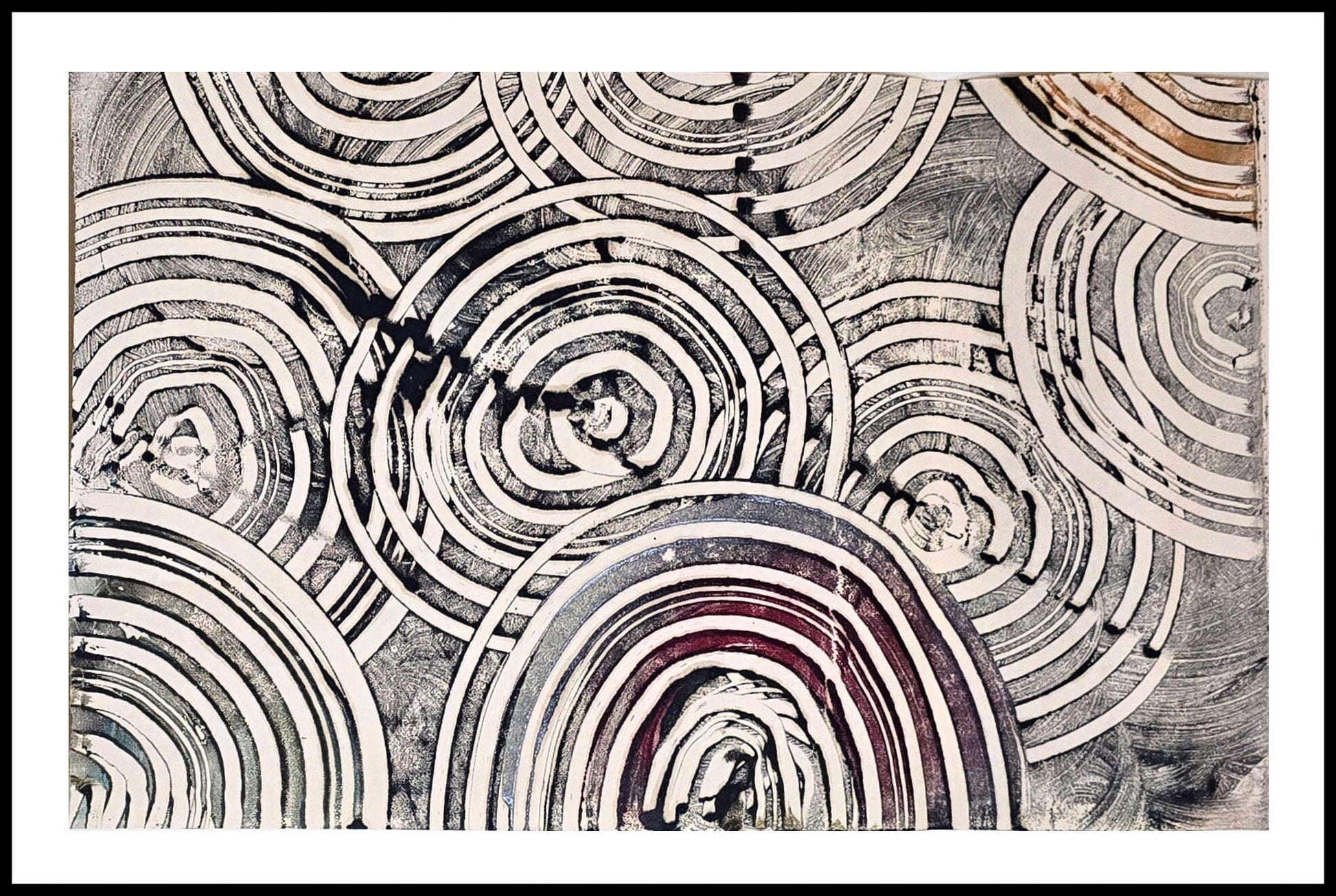 Intervals — Encaustic Monotype on Handmade Bamboo Paper Artwork Elizabeth Schowachert Art