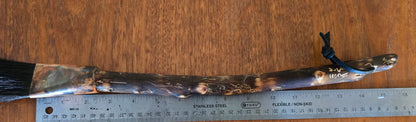 Large Flat Black Horsehair Brush – Driftwood Handle with Burned Patina Paintbrush Elizabeth Schowachert Art
