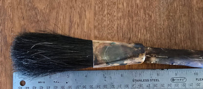 Large Flat Black Horsehair Brush – Driftwood Handle with Burned Patina Paintbrush Elizabeth Schowachert Art