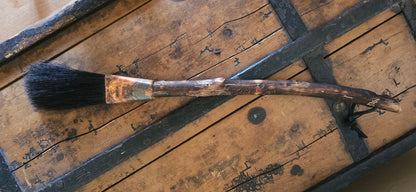 Large Flat Black Horsehair Brush – Driftwood Handle with Burned Patina Paintbrush Elizabeth Schowachert Art