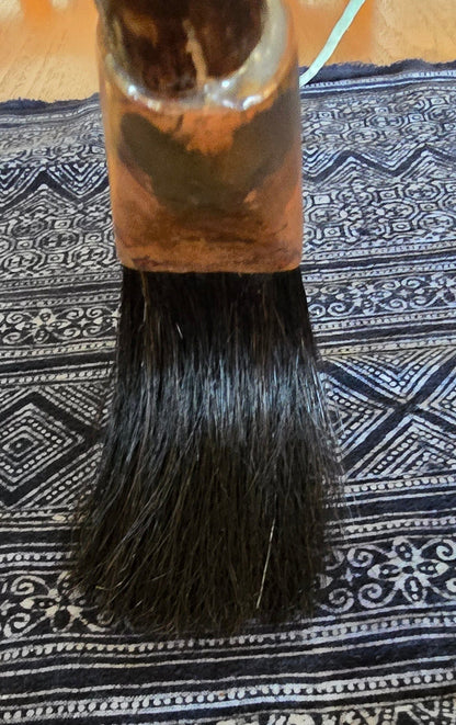 Large Flat Black Horsehair Brush – Driftwood Handle with Burned Patina Paintbrush Elizabeth Schowachert Art