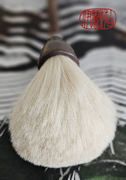 Large Goat Hair Mop Brush with Driftwood Handle Painter's Brush Elizabeth Schowachert Art