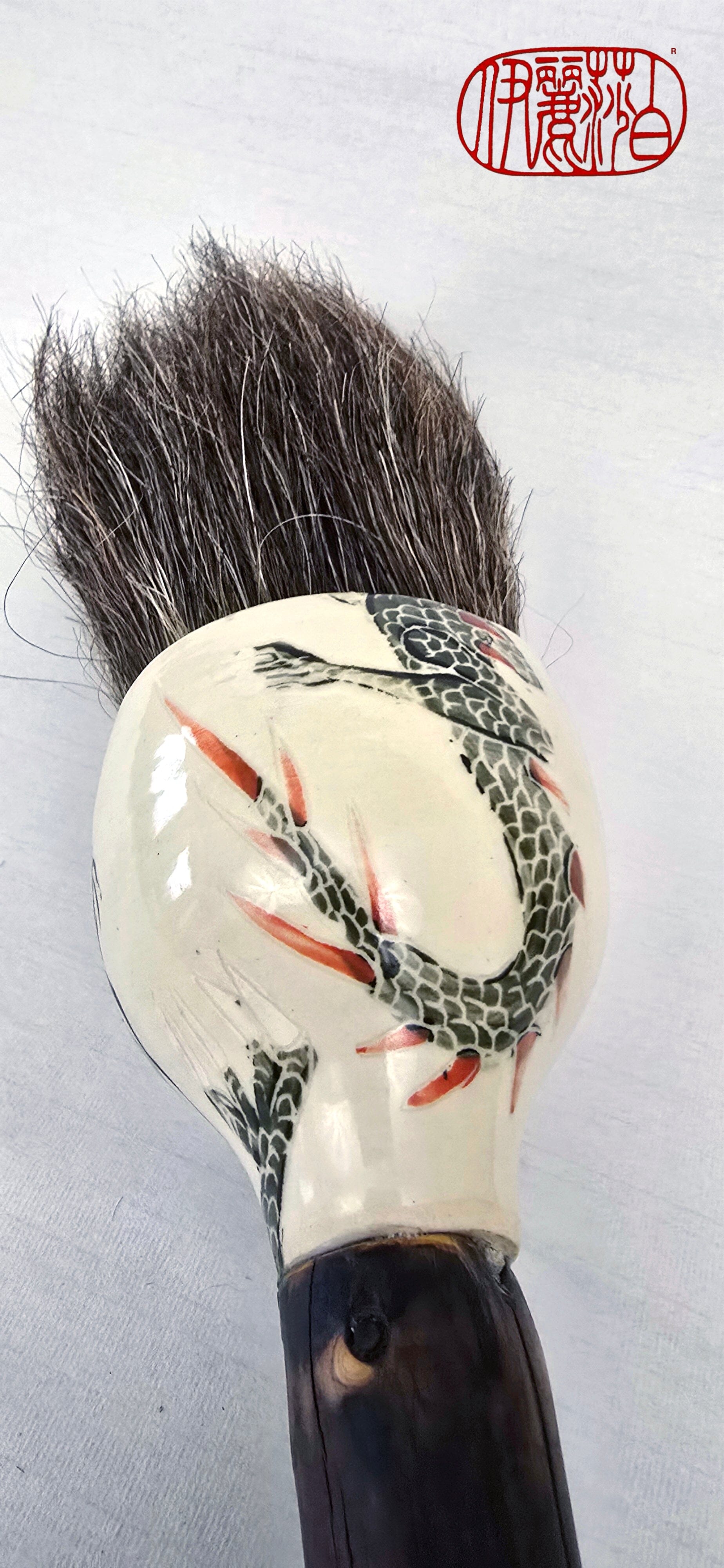 Large Sumi-Style Premium Horsehair Painter's Brush With Dragon Ferrule #2 Elizabeth Schowachert Art