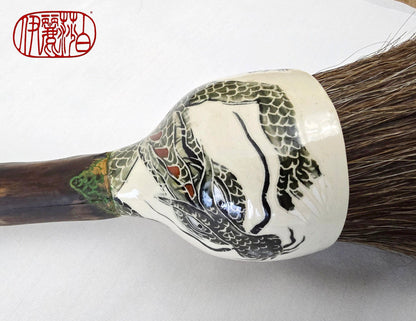 Large Sumi-Style Premium Horsehair Painter's Brush With Dragon Ferrule #2 Elizabeth Schowachert Art