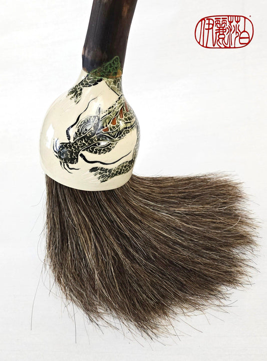 Large Sumi-Style Premium Horsehair Painter's Brush With Dragon Ferrule #2 Elizabeth Schowachert Art