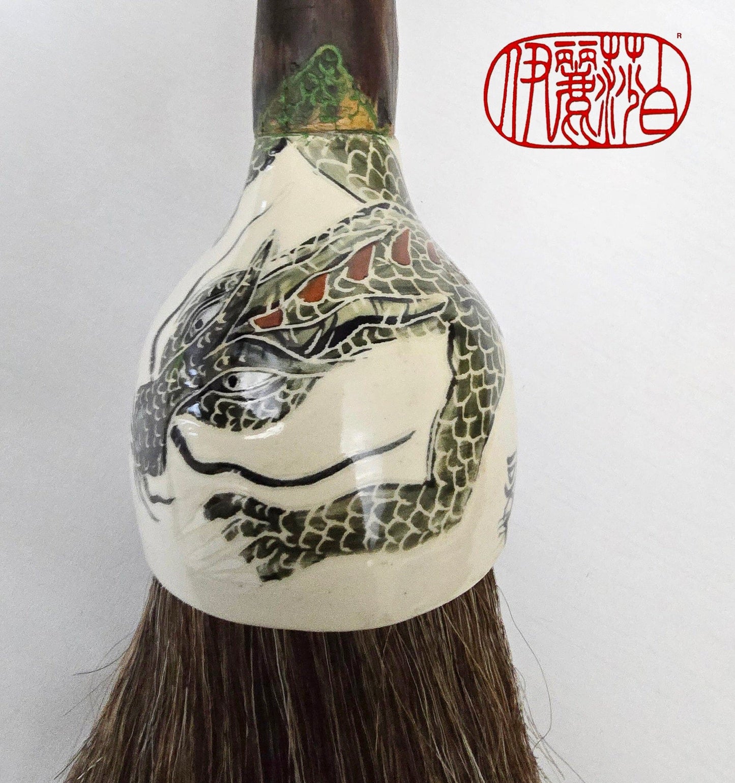 Large Sumi-Style Premium Horsehair Painter's Brush With Dragon Ferrule #2 Elizabeth Schowachert Art