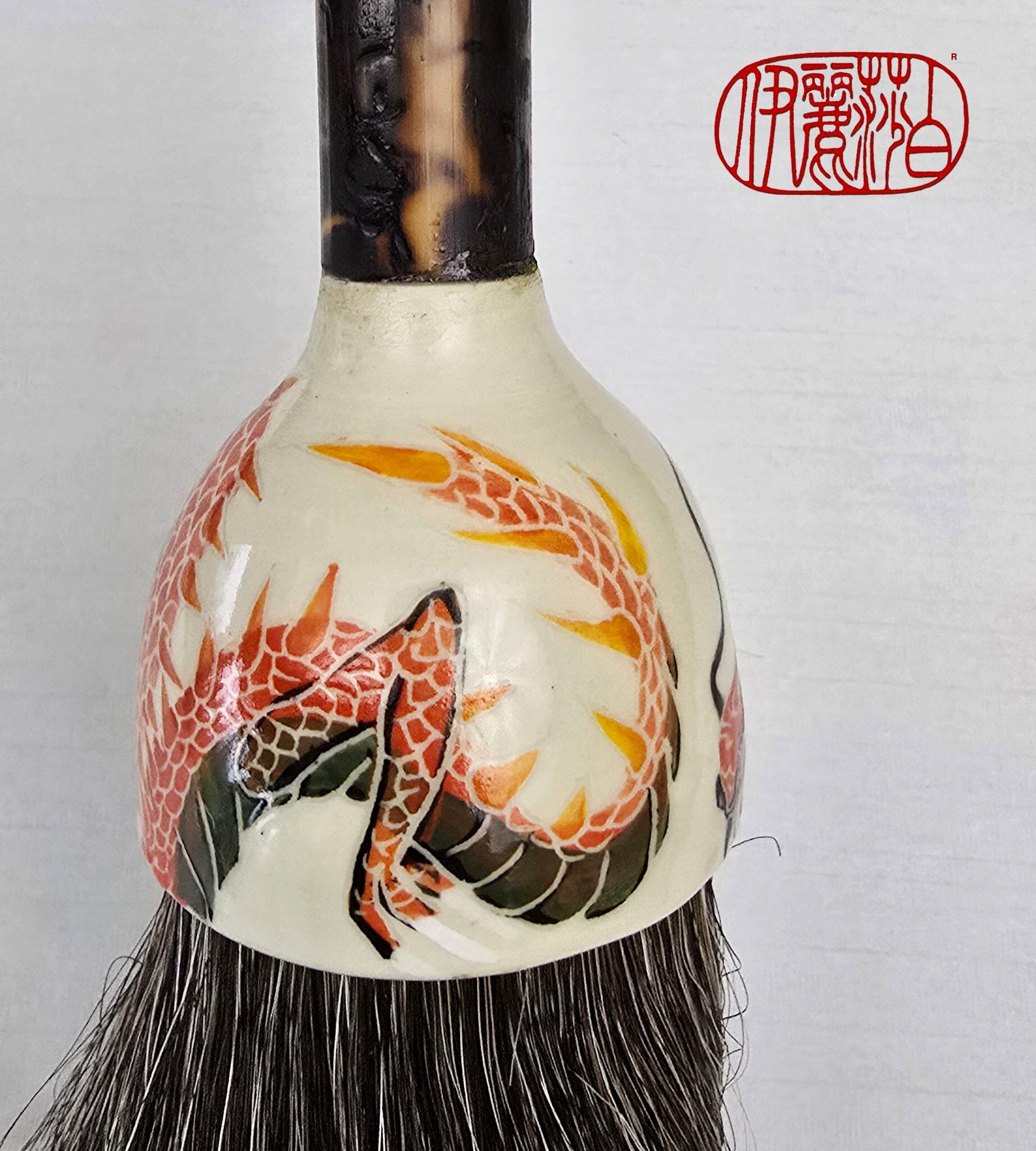 Large Sumi-Style Premium Horsehair Painter's Brush With Dragon Ferrule #3 Elizabeth Schowachert Art