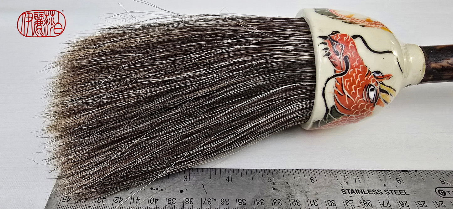 Large Sumi-Style Premium Horsehair Painter's Brush With Dragon Ferrule #3 Elizabeth Schowachert Art