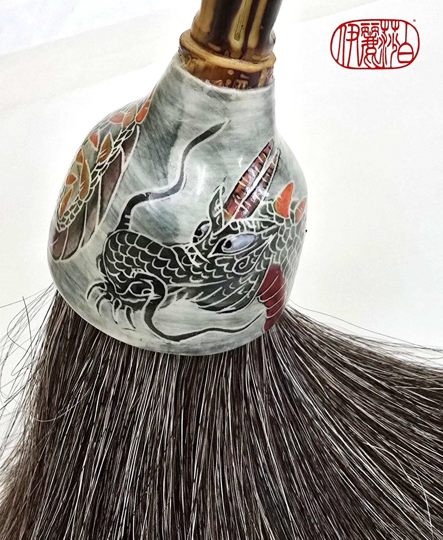 Large Sumi-Style Premium Horsehair Painter's Brush With Dragon Ferrule Elizabeth Schowachert Art