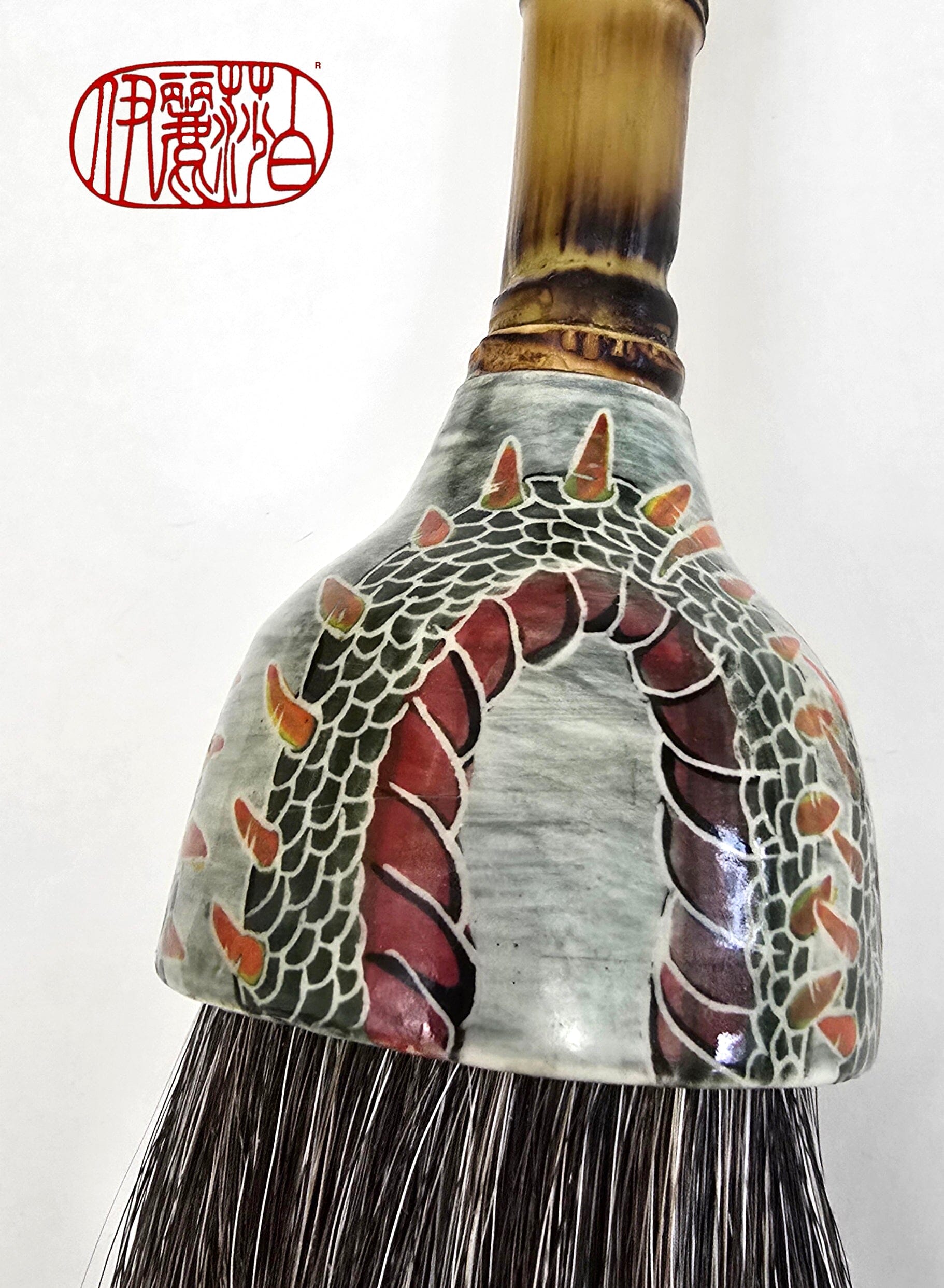 Large Sumi-Style Premium Horsehair Painter's Brush With Dragon Ferrule Elizabeth Schowachert Art