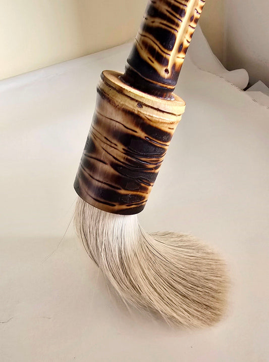 Large White Horsehair Sumi-e Brush | Bamboo Handle & Ferrule Paintbrush Elizabeth Schowachert Art