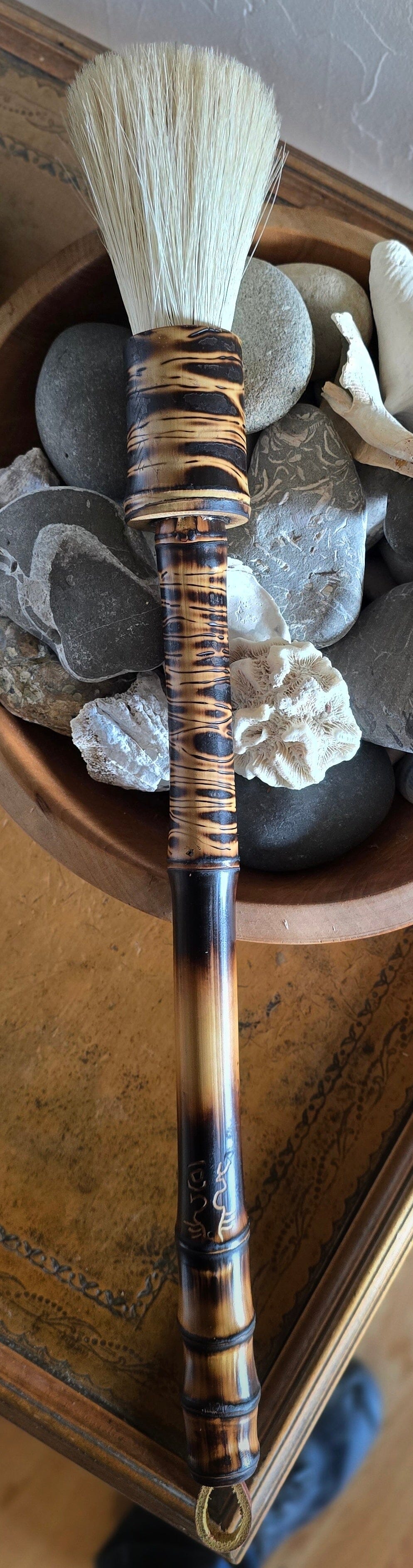 Large White Horsehair Sumi-e Brush | Bamboo Handle & Ferrule Paintbrush Elizabeth Schowachert Art