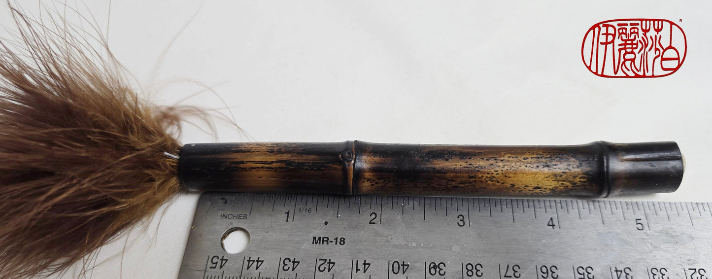 Marabou Feather Brush – Burned Bamboo Handle Paintbrushes Elizabeth Schowachert Art