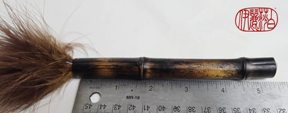 Marabou Feather Brush – Burned Bamboo Handle Paintbrushes Elizabeth Schowachert Art