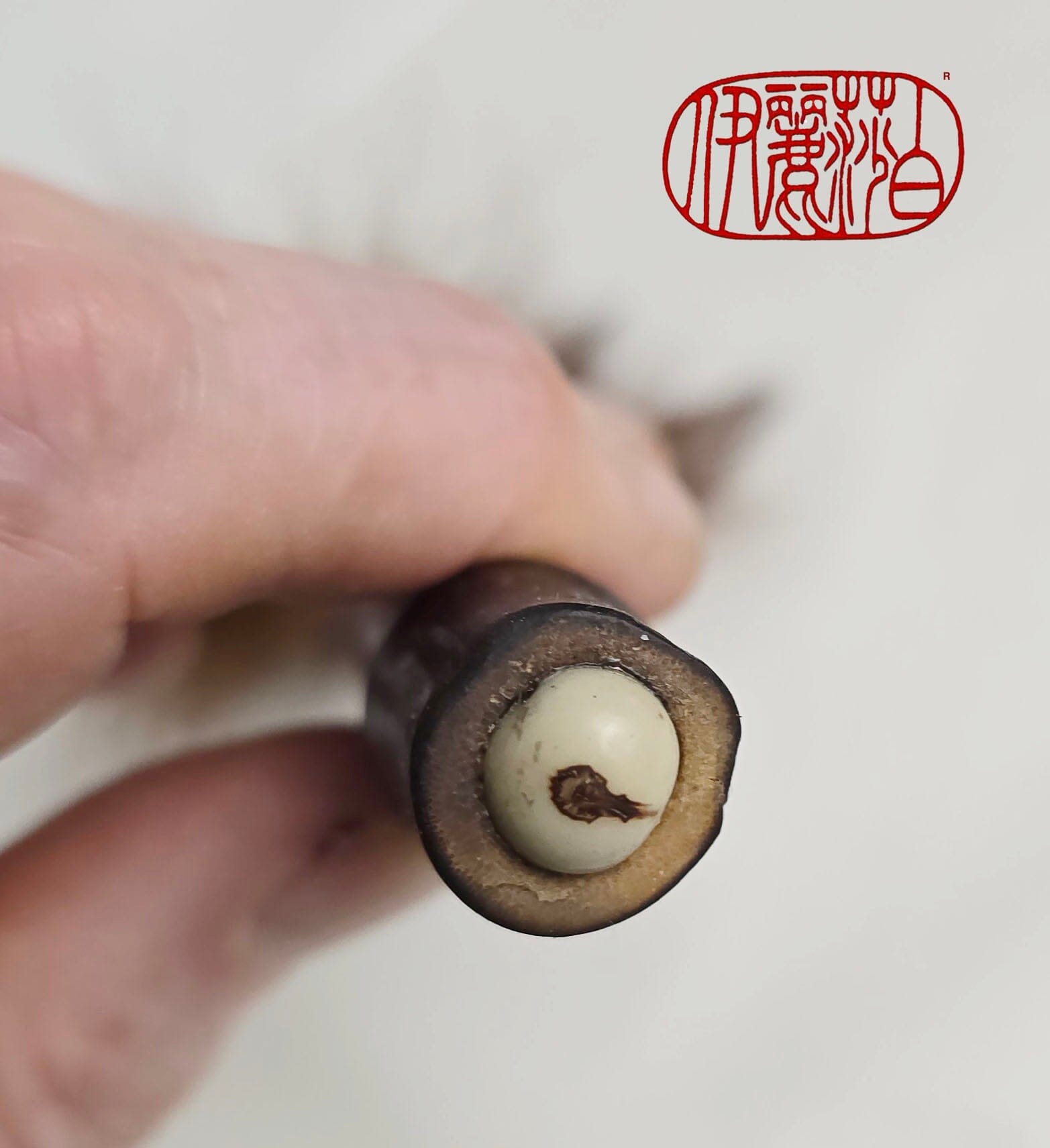 Marabou Feather Brush – Burned Bamboo Handle Paintbrushes Elizabeth Schowachert Art