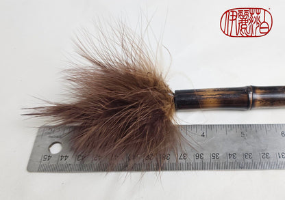 Marabou Feather Brush – Burned Bamboo Handle Paintbrushes Elizabeth Schowachert Art