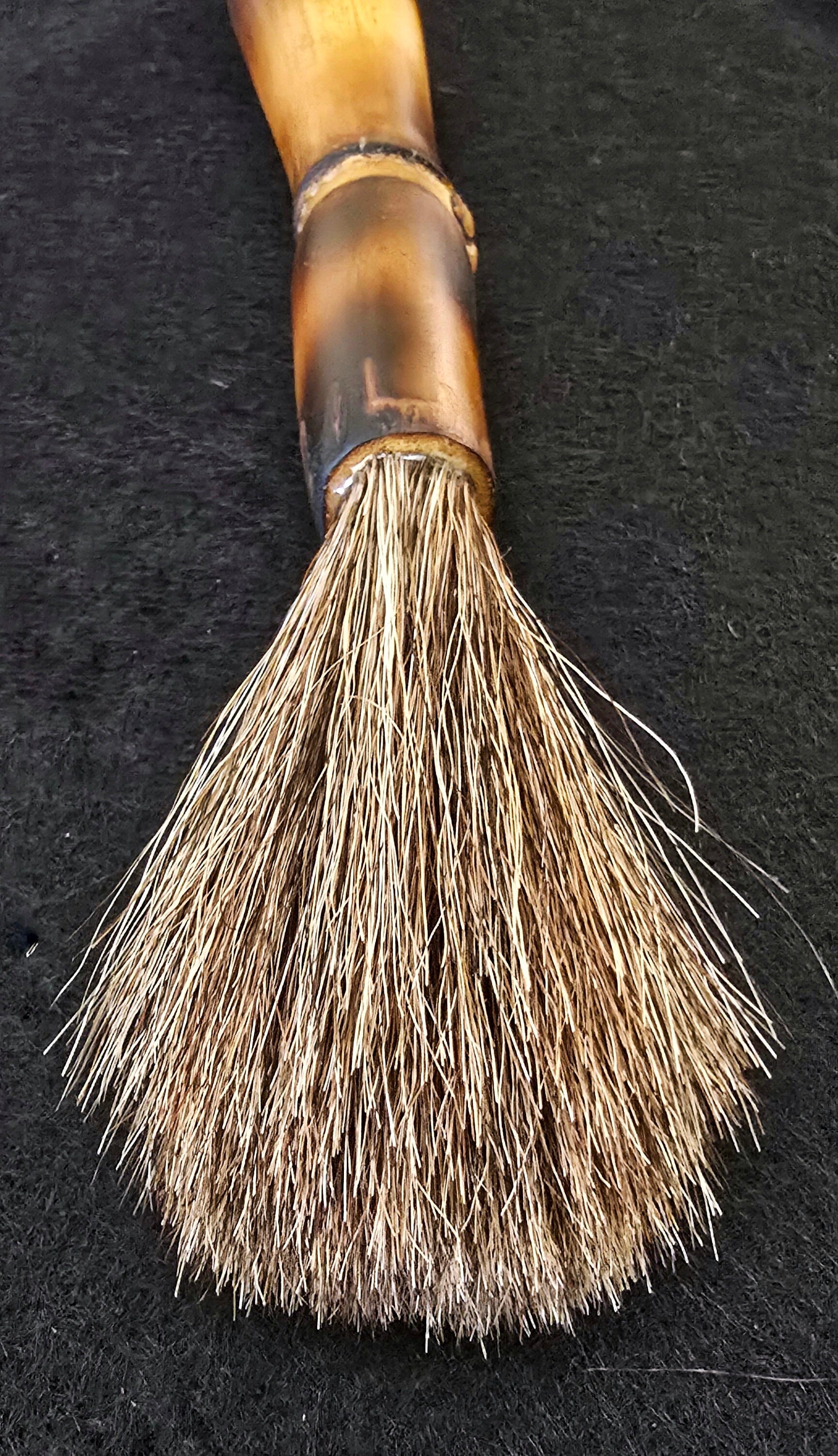 Mixed Horsehair Brush – Bamboo Handle with Leather Hanging Strap Paintbrushes Elizabeth Schowachert Art