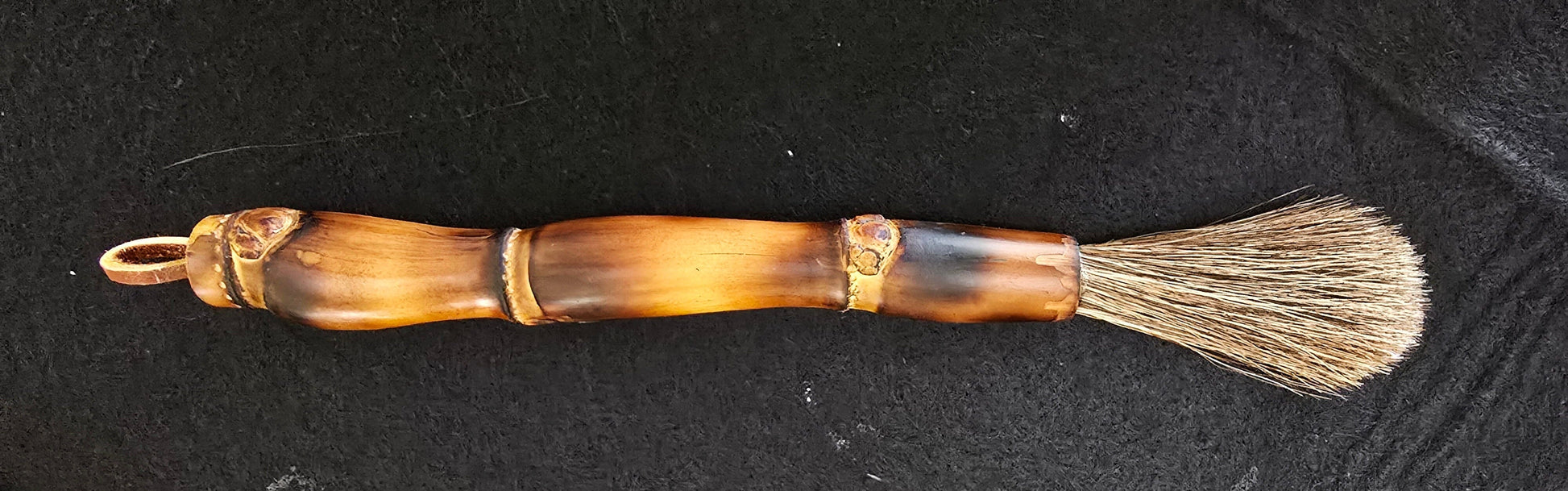 Mixed Horsehair Brush – Bamboo Handle with Leather Hanging Strap Paintbrushes Elizabeth Schowachert Art