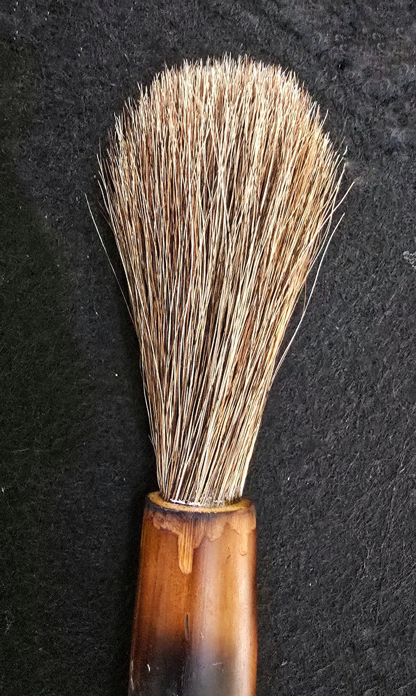 Mixed Horsehair Brush – Bamboo Handle with Leather Hanging Strap Paintbrushes Elizabeth Schowachert Art